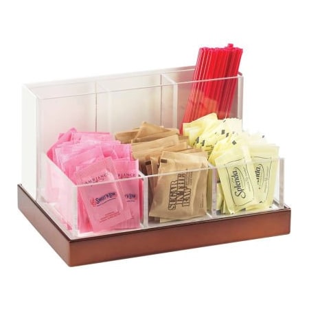 Cal-Mil Cal-Mil 3013-55 Luxe Condiment and Stir Stick Organizer White and SS 8-3/4"W x 6"D x 5"H 3013-55